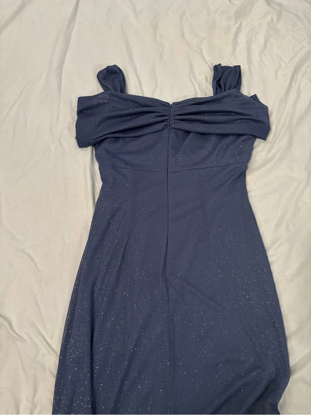 Alex Evenings Navy One-Shoulder Sparkle Evening Gown - Picture 7 of 7